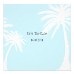 Blaue Palme, die Save the Date Wedding ist Individuelle Einladung