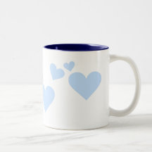 Blaue Pastellherzen Teehaferl