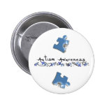 Blaue Puzzlespiel-Stücke - Autismus-Bewusstsein Button