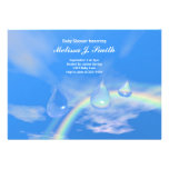 Blaue Regenbogen-Tropfen für Jungen-Babyparty Personalisierte Ankündigungskarten