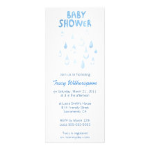 Blaue Regentropfen-Babyparty laden ein Einladungskarten