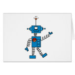 Blaue Roboter-T-Shirts und Geschenke Grußkarte