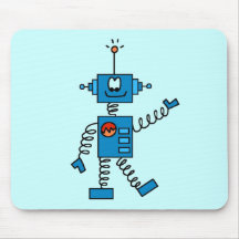 Blaue Roboter-T-Shirts und Geschenke Mousepad