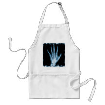 Blaue Röntgenstrahl-Skelett-Hand Schürze