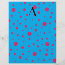 Blaue rosa Tupfen des Monogramms Flyer