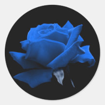 Blaue Rose Runde Aufkleber