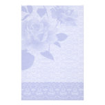 Blaue Rose und Spitze-Papierbriefpapier Personalisiertes Büropapier