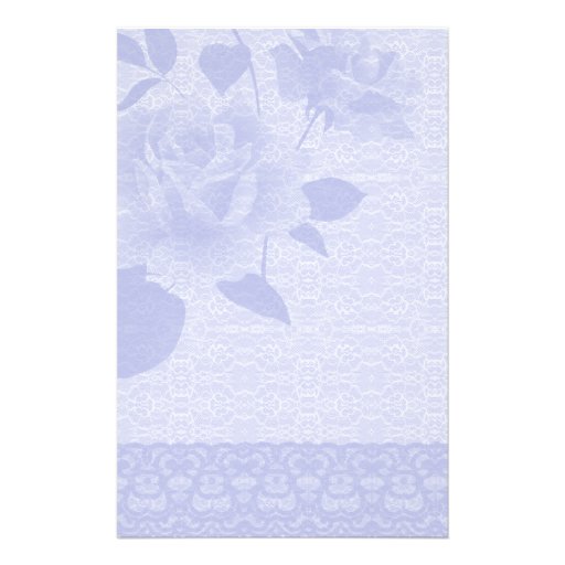 Blaue Rose und Spitze-Papierbriefpapier Personalisiertes Büropapier