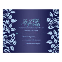 Blaue Rosen-Geburtstag UAWG Karte Personalisierte Einladung