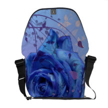 Blaue Rosen-Rickshaw-Bote-Tasche Kuriertaschen