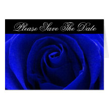 Blaue Rosen-Save the Date Karte