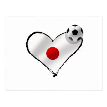 Blaue Samurai-Japan-Flaggenfußbalball-Liebe Postkarte