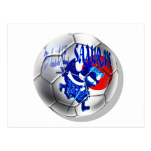 Blaue Samurais - Samurai-blaue Japan-Fußball-Gesch Postkarten