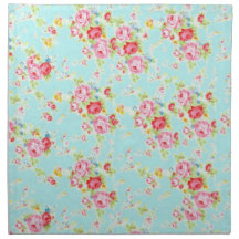 Blaue schäbige Rosen-Blumen der Vintagen Chicblume Bedruckte Serviette