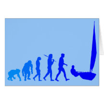 blaue Segelgeschenke und -T-Shirts der Laser-Segel Grußkarte