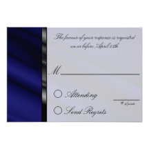Blaue Silk Antwort-Karte Individuelle Einladungskarten
