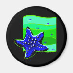 Blaue stachelige Starfish Magnete