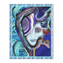 Blaue Stimmung Gespannter Galerie Druck
