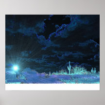 Blaue Strahlen Posterdruck