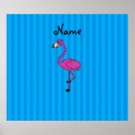 Blaue Streifen des personalisierten rosa Namensfla Plakat