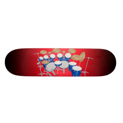 Blaue Trommel-Ausrüstungs-Illustration: Kundenspez Skate Board