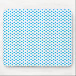 Blaue Tupfen auf Weiß mousepads