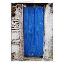 BLAUE TÜR alte Stadt von Chania, Kreta Grußkarte