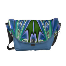 Blaue und grüne abstrakte Rickshaw-Bote-Tasche Kuriertaschen