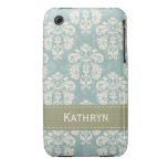 Blaue und grüne Damast iPhone 3g 3gs Case-Mate-Buc iPhone 3 Cover