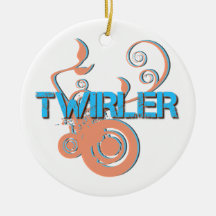 Blaue und orange Twirler-Foto-Verzierung Ornament