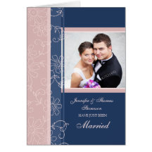 Blaue und rosa gerade verheiratete Foto-Mitteilung