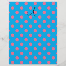 Blaue und rosa Tupfen des Monogramms Flyerdruck
