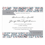blaue und rote reizende Blumenmusterhochzeit laden Postkarte