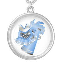 Blaue und weiße Cheerleader-Halskette