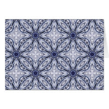 Blaue und weiße Karte der empfindlichen Eleganz