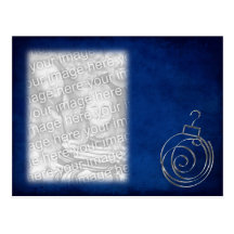 Blaue Verzierungs-Schablone Postkarte