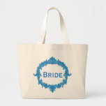 Blaue Vintage Rahmen-Braut Einkaufstasche