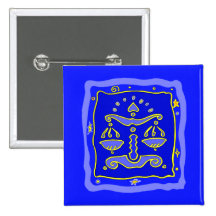Blaue Waage Anstecknadelbutton