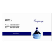 Blaue Wein-Flaschen-Visitenkarte