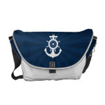 Blaue weiße Tasche des Anker-Seemanns Kuriertaschen