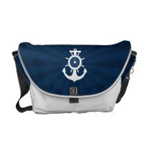 Blaue weiße Tasche des Anker-Seemanns Kuriertaschen