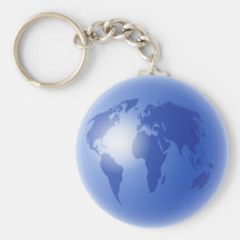 Blaue Weltkugel Schlüsselbänder