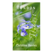 Blaue wilde Blumen makrophotograhy, Florist Visitenkarten