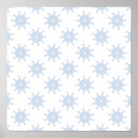 Blaue Zahn-Räder. Fraktal kreist Muster ein Plakatdrucke