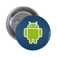 Blauer androider Knopf Anstecknadelbuttons