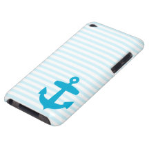 Blauer Anker und hellblaue Seemann-Streifen Case-Mate iPod Touch Hülle