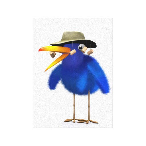 blauer Australier des Vogel-3d Leinwand Druck