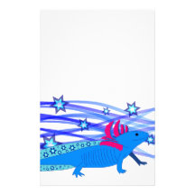 Blauer Axolotl mit Sternen Personalisiertes Büropapier