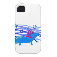 Blauer Axolotl mit Sternen iPhone 4 Hüllen