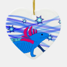 Blauer Axolotl mit Sternen Ornament